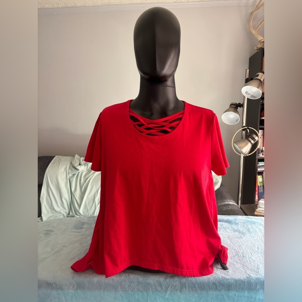 Lucky & Blessed Vibrant Red Short Sleeve Tee